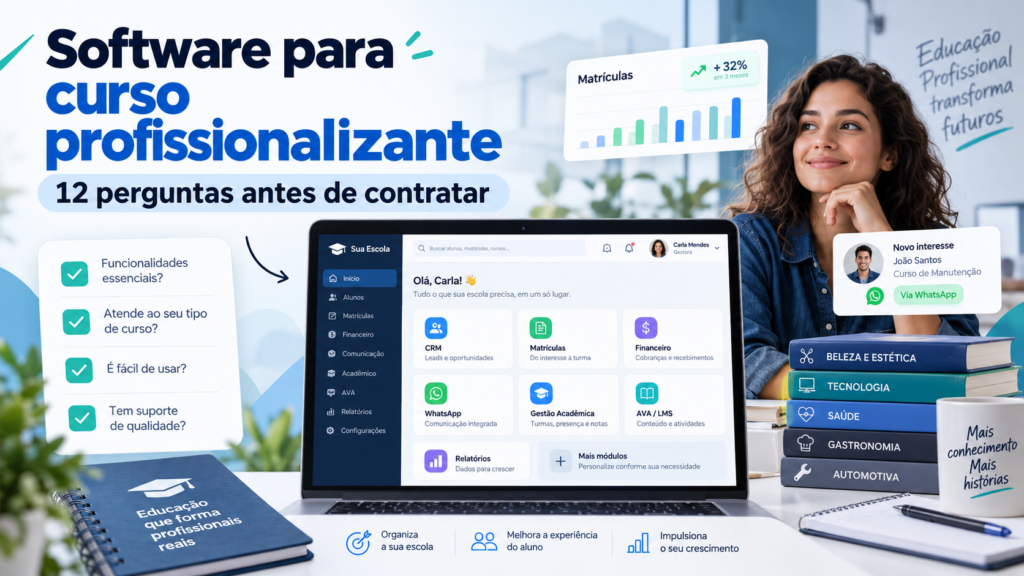 Software para curso profissionalizante: 12 perguntas antes de contratar